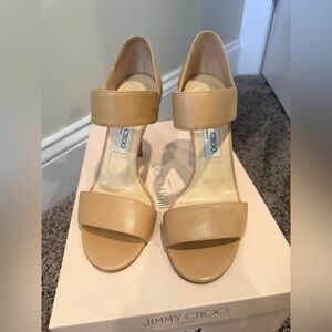 Jimmy Choo Beige Leather Heels